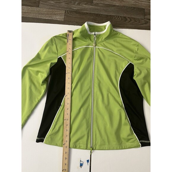 Coldwater  Creek Women Active Large Green Full Zip Sweater Long Sleeve Pockets - Picture 6 of 10